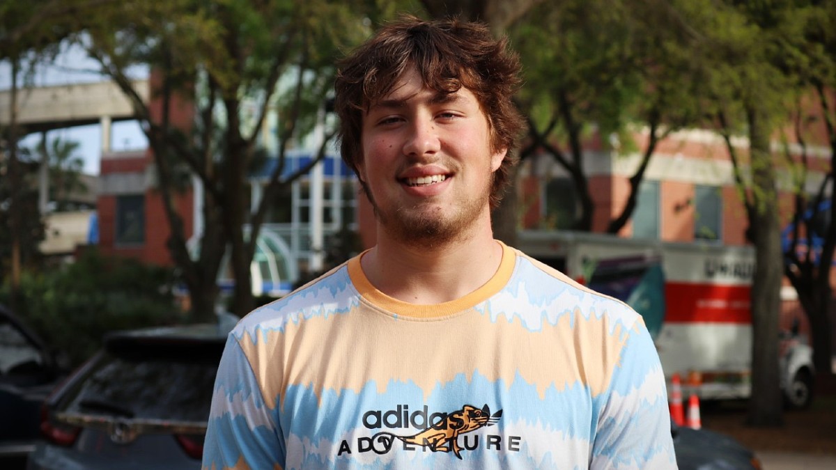 OT Monroe Freeling after his unofficial Florida visit in March. 